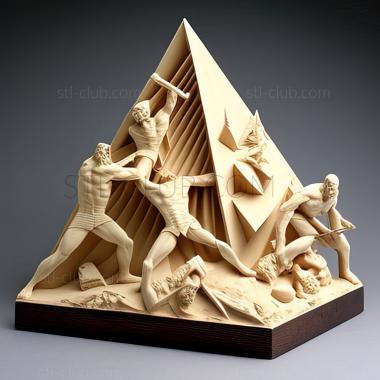 3D model A Pyramiding Rage Battle Pyramid Shinji VS Jindai (STL)